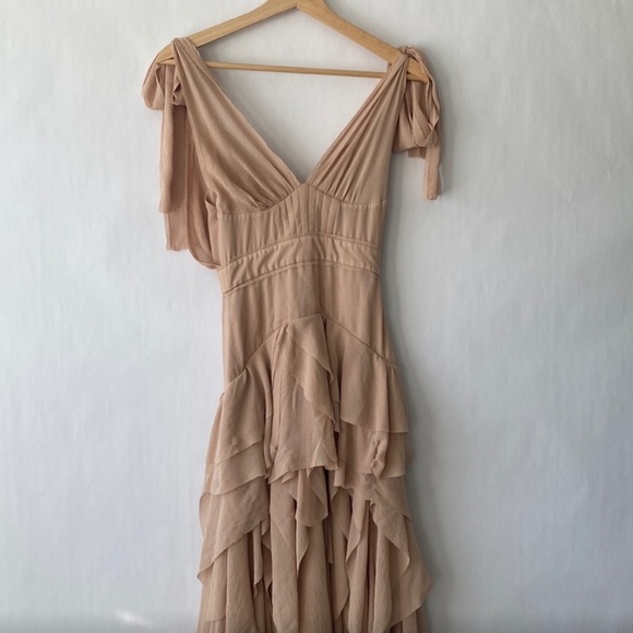 RARE! 💞💖 - H&M Conscious EXCLUSIVE Women's Pink Frilled Chiffon Dress 💕 - Picture 3 of 15